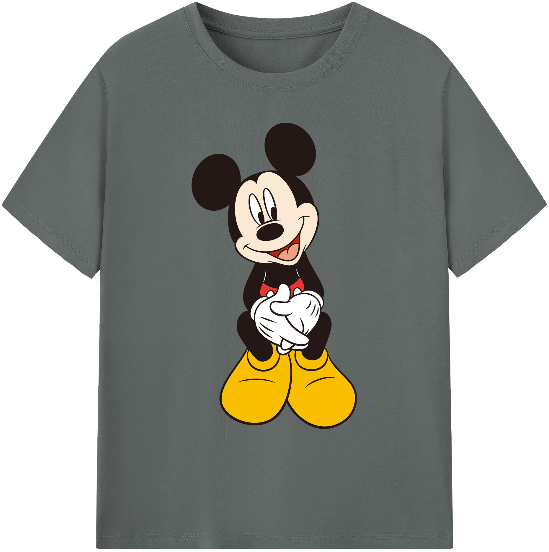 ミッキーマウス Mickey Mouse 綿100％ メンズ半袖Tシャツ｜肌触りやわらか＆通気性
